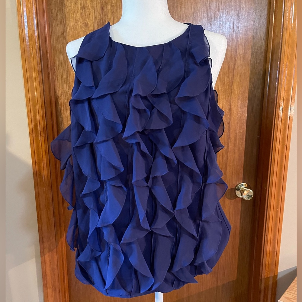 Trulli Ruffled Tank Keyhole Blouse